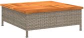 vidaXL Tuintafel 70x70x25 cm poly rattan en acaciahout grijs