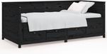 vidaXL Canapé-lit 90x200 cm Pin massif Noir