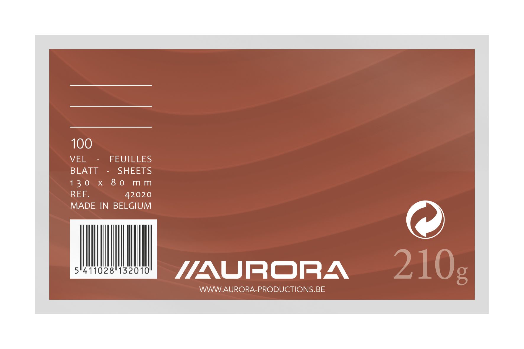 Aurora Systeemkaart 80 x 130 mm gelijnd 6 mm met rode koplijn 210 g/m²