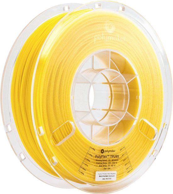 Polymaker PolyFlex TPU-95A Filament - 1.75 mm - 750 g - Yellow