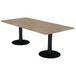 Quadrifoglio Table de réunion plateau rectangulaire 210x100 cm, 2 pieds