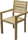 AVH-Collectie Montana dining tuinstoel teak met brede latten