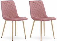Merkloos Eetkamerstoelen Set - Keukenstoelen Gestoffeerd - Rosa - Velvet