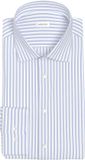 Seidensticker Slim Fit Overhemd - Lange Mouw - Popeline - Blauw Gestreept - Strijkvrij - Boordmaat 38