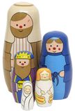 Stabiele kerststal Russische Poppenset (15 cm)