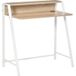 Pangivo Bureau Informatique Avec Étagère Et Gestion Des Câbles Métal Et Bois Blanc Et Chêne 84 X 45 X 85 cm
