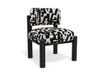 Fauteuil en tissu texturé à motifs noir