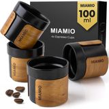 Merkloos Espresso Koffiekopjes Handvatloze Kopjes - Set van 4 - 100 ml - Keramiek - Zwart