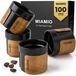 Merkloos Espresso Koffiekopjes Handvatloze Kopjes - Set van 4 - 100 ml - Keramiek - Zwart