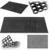 KADAX Paillasson avec motif perforé, tapis d'entrée antidérapant en caoutchouc pour l'extérieur, tapis en caoutchouc avec trou pour l'entrée (motif 2, 100x150 cm)