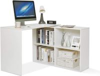 Ibenzoa® Ruime en Flexibele L-vormige Hoekbureau met Aanpasbare Draairichting voor Thuis- en Kantoorgebruik