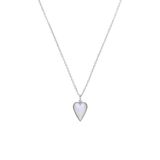 Lucardi Dames Zilveren ketting hart parelmoer - Ketting - 925 Zilver - Zilverkleurig - 45 cm