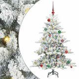 vidaXL Kunstmatige Hinged Kerstboom Wit 150 cm PVC en Staal