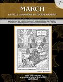 Eugène Grasset Mars (March) 1896 La Belle Jardinière Calendar Modern Blackwork Embroidery Pattern