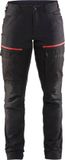 Blåkläder Servicewerkbroek met stretch voor dames 7166-1845 - Zwart/Rood - C50
