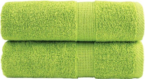 vidaXL Premium washandjes SOLUND 2 stuks appelgroen 30x30 cm 600 g/m2 Katoen