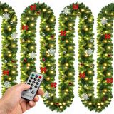 Casaria Guirlande de Noël - 5m 80 LED's - Blanc chaud - Convient pour l'extérieur - Vert