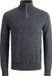 JACK&JONES JJEEMIL KNIT HALF ZIP NOOS JNR Jongens Truien Dark Grey Melange Katoen/Viscose/Polyamide Maat 164