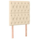 VidaXL Hoofdbord Crème 80x7x118/128 cm Stof