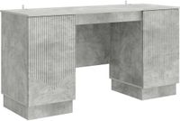vidaXL Bureau Betongrijs 142,5 x 50 x 75 cm Bewerkt hout