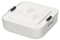 Alubix Lunchbox Aluminium Argent, sans BPA, fermeture à clip, couvercle amovible, 17,5x17,5x5 cm