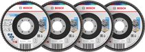 Bosch Accessoires X451 Lamellenschuurschijfset | 115 x 22,23 mm | G40; 60; 80; 120 | T27 | 60 stuks - 2608626163