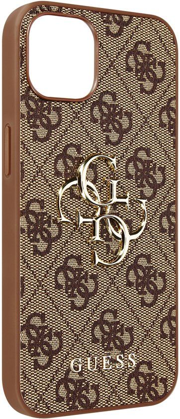 GUESS, Back Cover for Apple iPhone 13 Pro Max, Geometric Pattern, Brown