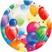 Merkloos / Sans marque Amscan Europe Gmbh Feestbordjes met ballonnen opdruk - 16x stuks - karton - D23 cm - wegwerp party verjaardag taart/gebak bordjes