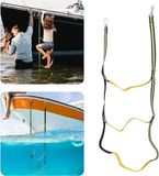 Merkloos Instapladder voor rubberboten - Speciale scheepsladder - opvouwbare touwladder - geschikt voor rubberboten, kajaks en motorboten - fluorescerend groen - 3 treden