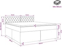 vidaXL Boxspringbed met matras, donkergrijs, 140 x 190 cm, fluweel