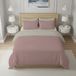 Soleil d'Ocre Housse de couette bicolore en coton 57 fils 240x220 cm uni lin et vieux rose