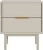 Selsey - VIVIARO - Nachtkastje met twee lades - 54 cm - Grijsbeige