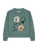 Watapparel Sweatshirt 'Self Love' beige / smaragd / zwart / natuurwit