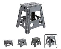 ARREGUI TB-039-G Opvouwbare Kruk voor Keuken of Badkamer | Inklapbare Opstap | Opvouwbaar Krukje | Inklapbare Banquetkruk | Stevige Opstap voor Volwassenen en Kinderen (tot 150 kg)| 39 cm Hoog | Grijs