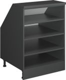 Vicco Rion Schuin dak kast – 60 x 81.8 cm met 4 compartimenten, kastromp 60 cm diepte Antraciet
