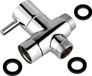 Rusee van massief messing, G 1/2\" (20 mm), omleidingsventiel voor douchesystemen, gepolijst chroom