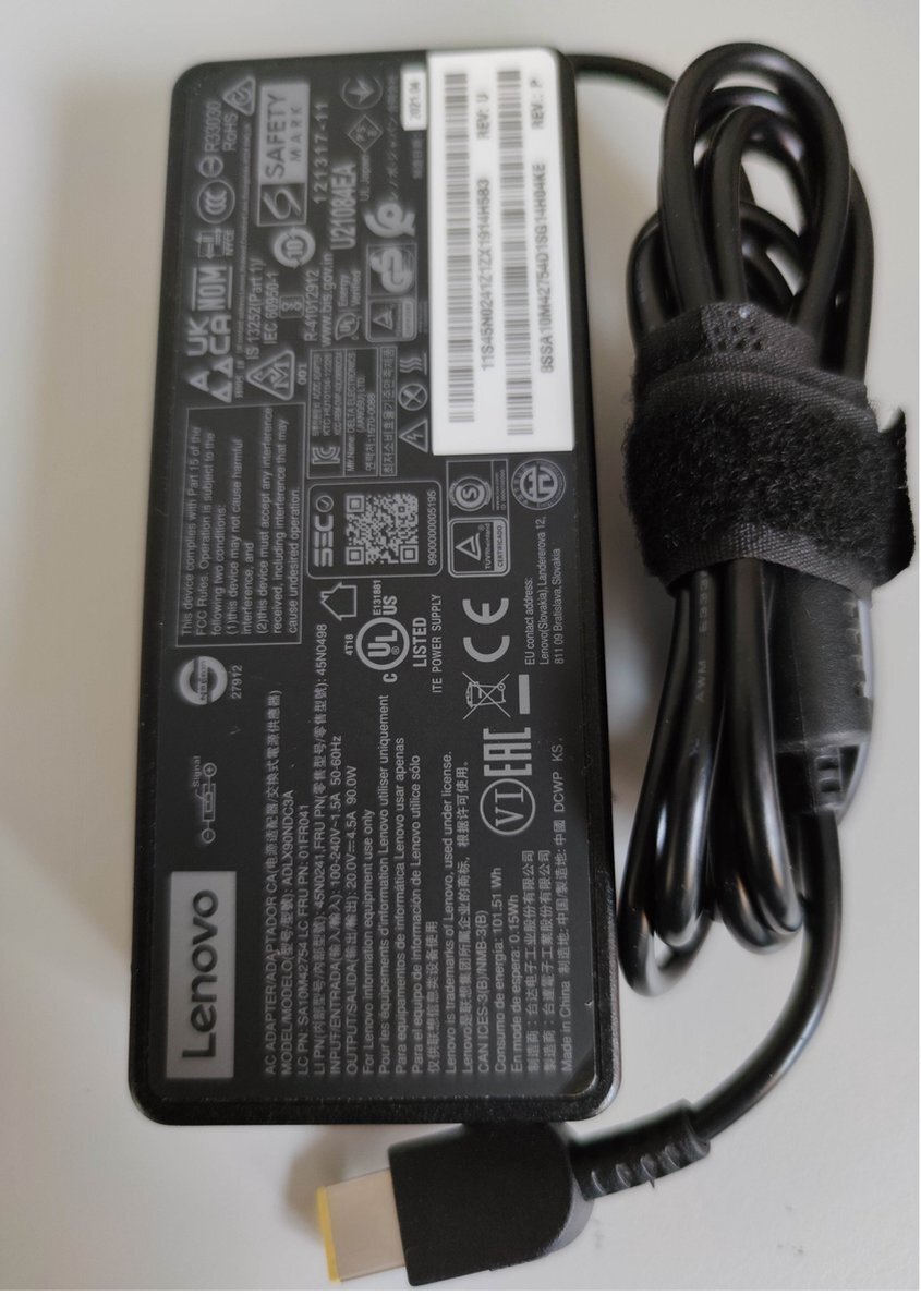 Lenovo Adapter IBM rechthoek 20V 4,5A origineel adlx90ndc3a