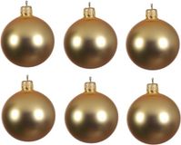 Decoris Kerstballen set - 6x stuks - goud - glas - 6 cm - mat