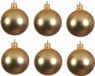 Decoris Kerstballen set - 6x stuks - goud - glas - 6 cm - mat