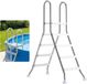 VEVOR Roestvrijstalen Zwembadladder, 150 Kg Draagvermogen, A-Frame Instapladder, 3 Antislip Treden, Zilver/Wit