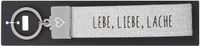 Depesche sleutelhanger vilt zilver met gravure en spreuk Live Love Laugh
