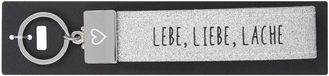 Depesche sleutelhanger vilt zilver met gravure en spreuk Live Love Laugh