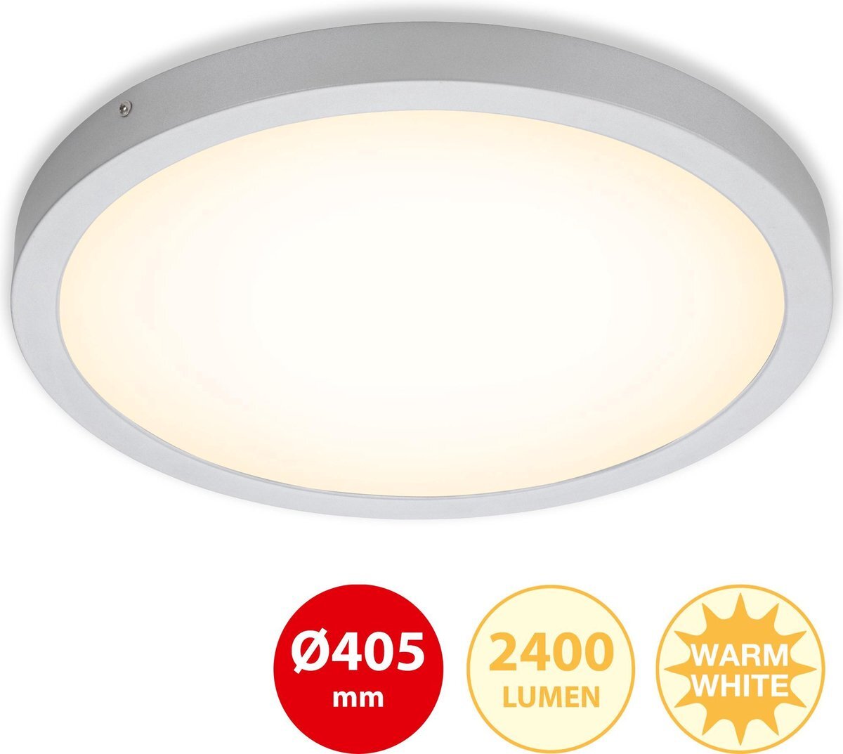 Briloner Leuchten - LED opbouwlamp, plafondlamp, 21 W, 2.000 Lumen, 4.000 Kelvin, Rond, Wit