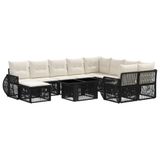 vidaXL Tuinbank Set 11 st Zwart en Crème Wit poly rattan