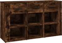 vidaXL Dressoir, bewerkt hout, gerookt eikenkleurig, 100x30x59,5 cm