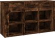 vidaXL Dressoir, bewerkt hout, gerookt eikenkleurig, 100x30x59,5 cm