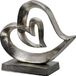 Gilde Handwerk - Beeld - Sculptuur - Hart - Aluminium - Zilverkleur - 10.5x29x24.5cm
