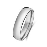 Lucardi Dames Stalen ring 5mm - Ring - Staal - Zilver - 20 / 63 mm