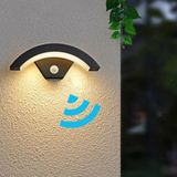 DAXGD Moderne wandlamp, buitenlamp, 24 W, 2650 lm, bewegingsmelder, IP65, buitenverlichting in U-vorm, 3000 K, warm licht, voor veranda, pad, tuin, balkon
