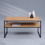M2 Kollektion Salontafel Mika 2 Eikenhout Metaal Bruin Zwart Rechthoek Modern